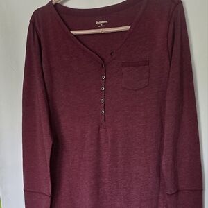 Ruff Hewn Berry Colored Long Sleeve Tee Size Large, New With Tag